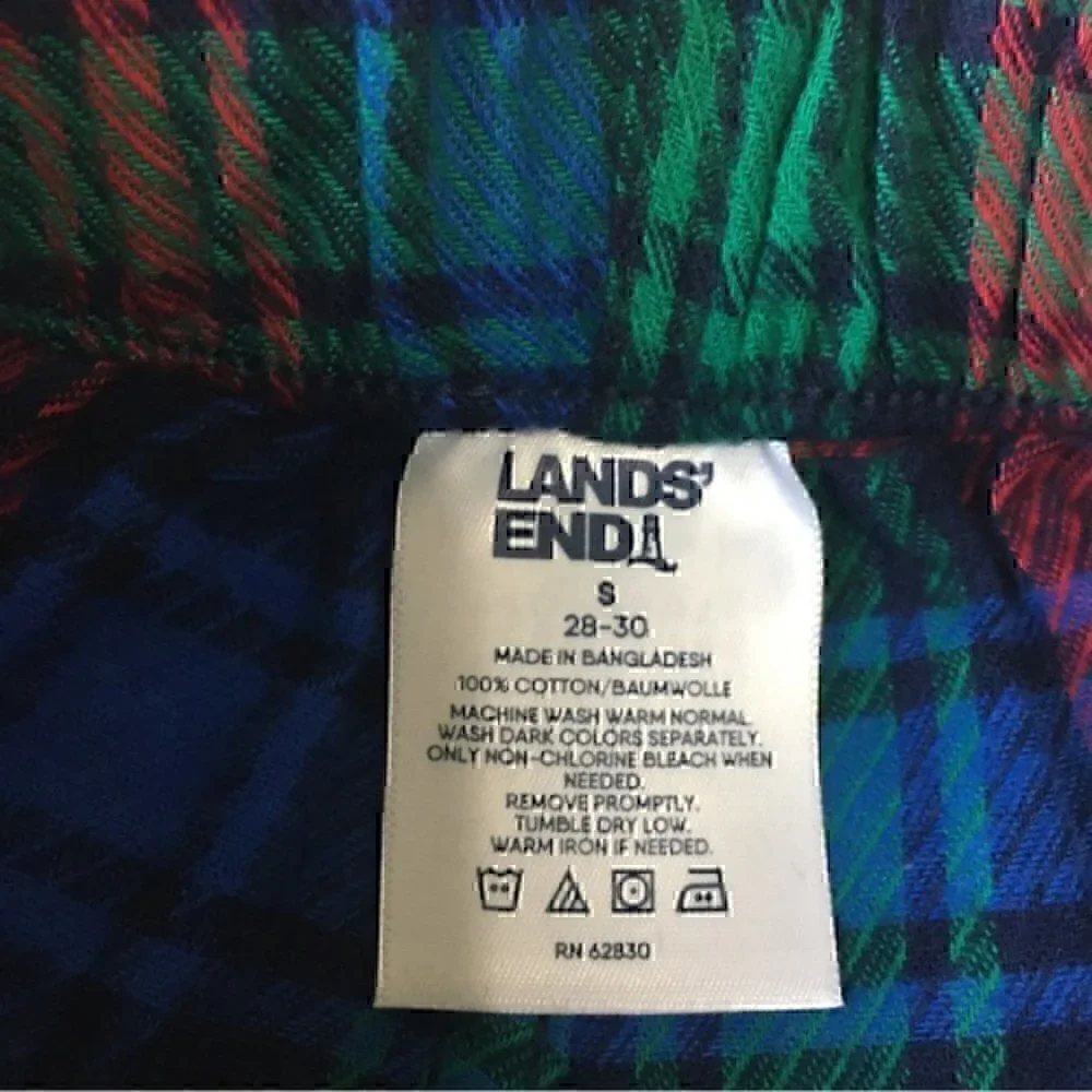 Lands' End Men's Classic Fit Flannel Boxers size small